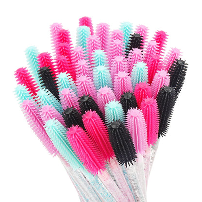 50 Pcs Silicone Crystal Mascara Wands