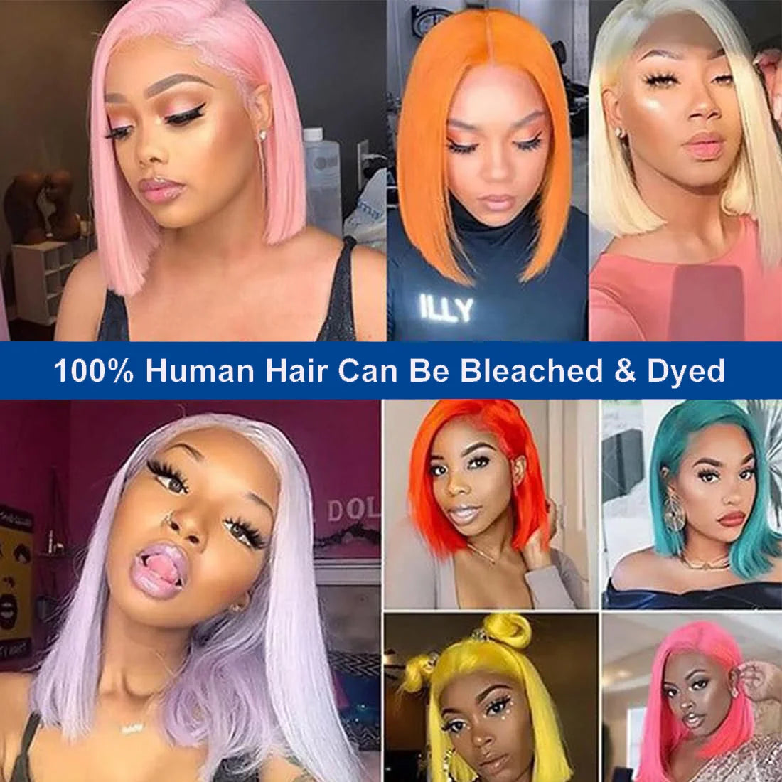 Short Bob Wigs Straight 100% Human Hair Wigs