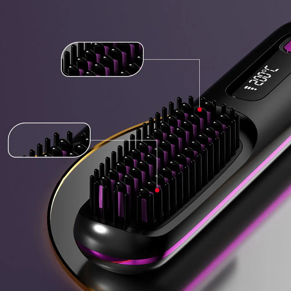 New 2 In 1 Straight Hair Comb Wireless Hair Straightener