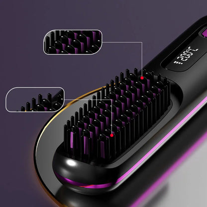 New 2 In 1 Straight Hair Comb Wireless Hair Straightener