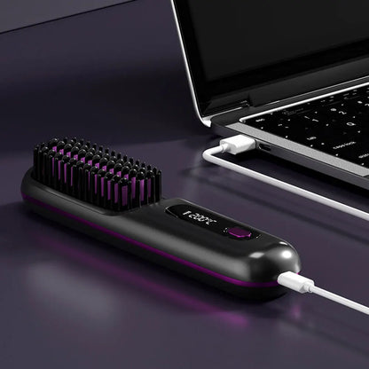 New 2 In 1 Straight Hair Comb Wireless Hair Straightener