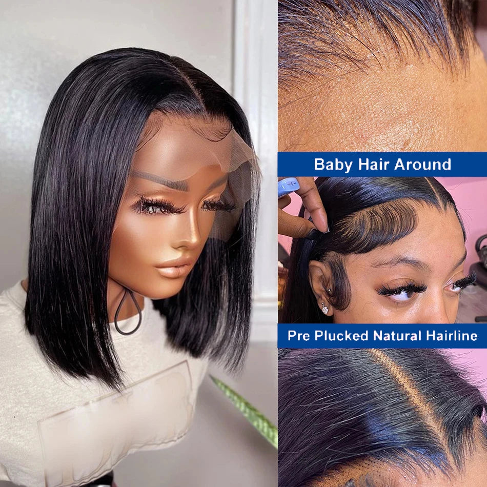 Short Bob Wigs Straight 100% Human Hair Wigs